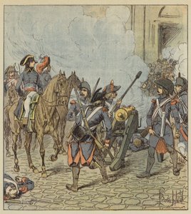 Den 13 Vendemiaire, Bonaparte zasáhl úseky Saint-Roch od after Louis Charles Bombled