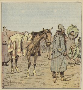 Obchodní Žid, který doprovázel německé armády, od přírody od after Louis Charles Bombled