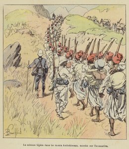 Světelný sloup v pohoří Ambohimena, pochodující na Antananarivo od after Louis Charles Bombled