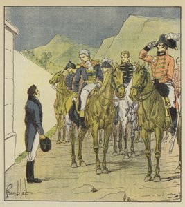 Admirál Taylor s velkým štábem přijel do Longwoodu za císařem od after Louis Charles Bombled