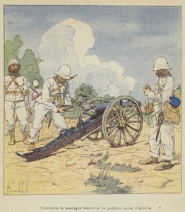 Horské dělostřelectvo bombardovalo pozice hova v Andribě od after Louis Charles Bombled