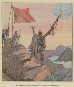 Válečná vlajka vlaje na horách v Antananarivo od after Louis Charles Bombled