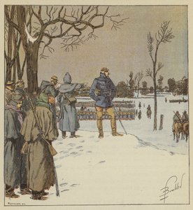Generál Chanzy cestuje po předních pozicích, 11. ledna, před bitvou od after Louis Charles Bombled