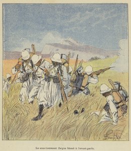 Druhý poručík Zaigue zraněn u přední stráže od after Louis Charles Bombled