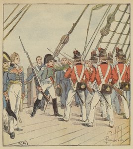 Císař nařídí cvičení vojákům Bellerophonu od after Louis Charles Bombled