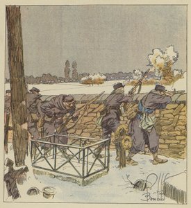 Mavericks z Paříže brání hřbitov Montsort od after Louis Charles Bombled