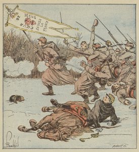 Papežští Zouavové zaútočí na Loignyho od after Louis Charles Bombled