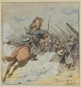 Smrt plukovníka de Kontski od after Louis Charles Bombled