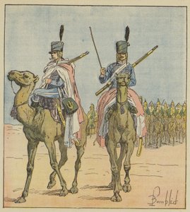 Napoleon vytvořil pluky dromedárů od after Louis Charles Bombled