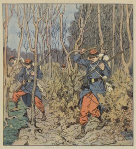 Naši vojáci v lese od after Louis Charles Bombled
