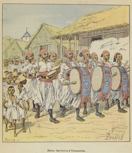 Nouba des turcos v Antananarivo od after Louis Charles Bombled