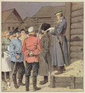 Vyhlášení války na Sibiři od after Louis Charles Bombled