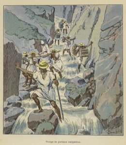 Vojsko madagaskarských nosičů od after Louis Charles Bombled