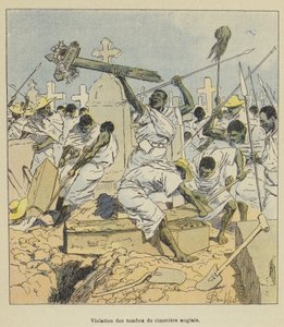 Narušení hrobů anglického hřbitova od after Louis Charles Bombled