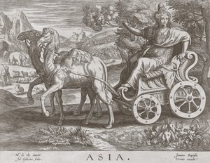 Asia from The Four Continents, pub. C 1588-89 od after Maarten de Vos