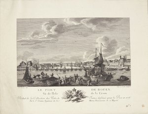 Přístav Rouen (Le port de Rouen) od after Nicolas Marie Ozanne