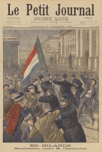 Demonstrace v Irsku proti Josephu Chamberlainovi od after Oswaldo Tofani
