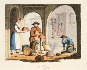 Cestopis z italských krajin, představující mravy, zvyky a zábavy různých států Itálie, vyd. 1806 (ručně kolorovaná rytina)