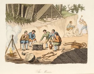 Kameníci z Grisante, z italské krajiny, představující mravy, zvyky a zábavy různých států Itálie, vyd. 1806 (ručně kolorovaná rytina)