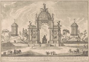 Seconda Macchina pro Čínu z roku 1756: Chrám Ceres od after Paolo Posi Giuseppe Pozzi