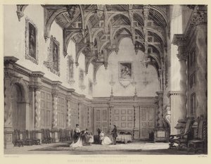 Burleigh Great Hall, Northamptonshire od after Thomas Allom