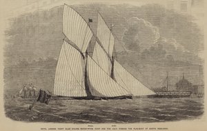 Royal London Yacht Club plachtění Match, Romp a Julia projíždějící vlajky v North Woolwich