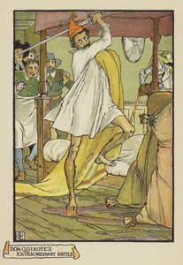 Mimořádná bitva Don Quijotes od after Walter Crane