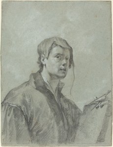 Umělec drží knihu a kompas od after Willem Drost