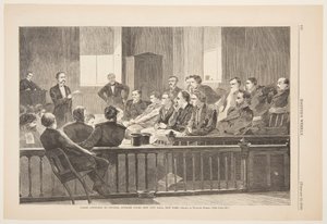 Porotci poslouchají radu, Nejvyšší soud, New City Hall, New York od Winslow Homer