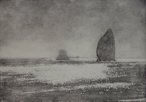 Trinity, 2017, akvatinta a ruční barvení na papíře od angus hampel