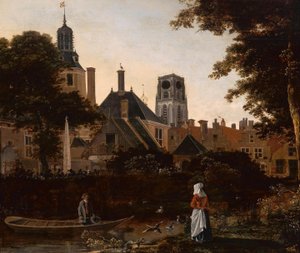 Nizozemsky: Stadsgezicht te Rotterdam met de Sint Laurenstoren Pohled na Rotterdam s věží St. Laurenskerk od anonymous 