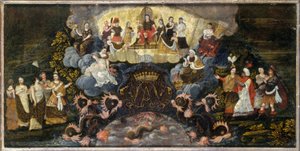 Francouzsky: Alegorie při svatbě dauphina s Marií Annou Bavorskou, 7. března 1680. od anonymous 