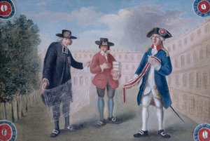 Francouzsky: Aux trois ordres. Znak obchodníka s kokardami v Palais-Royal. Palais-Royal, 1. obvod, Paříž od anonymous 