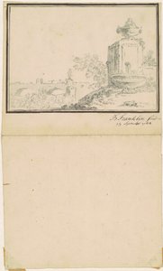 Krajina s fontánou od attributed to Benjamin Franklin Bache