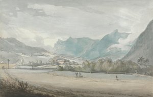 Horská krajina s postavami od attributed to Benjamin West