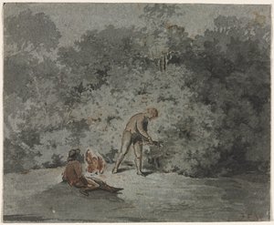 Twig Gatherer (recto) od attributed to Francisque Millet