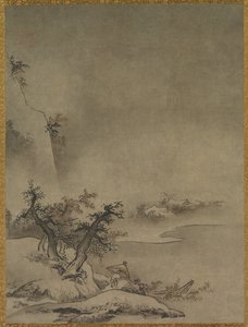 Čínský služebník procházející se v dešti od attributed to Gakuō Zōkyū