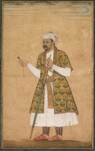 Dvořan, možná Khan Alam, držící spinel a dekanský meč od attributed to Govardhan