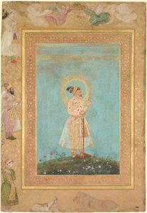 Shah Jahan drží spinel a dlouhý dekánský meč z alba Late Shah Jahan Album od attributed to Hashim