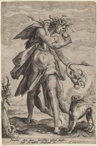 Závist od attributed to Jacob Matham, after Hendrik Goltzius