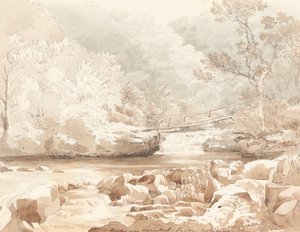 Most poblíž Waters-Meet, Lynton, Severní Devon od attributed to James Bulwer