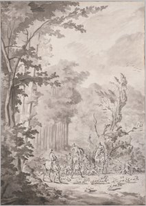 Lovecká párty v Marly od attributed to Jean Baptiste Martin, Le Vieux