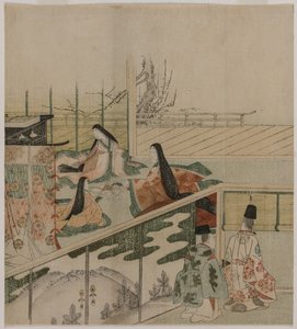 Dvorní dámy vyrábějící panenky od attributed to Kubo Shunman