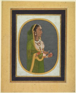 Dvorní dáma nalévá víno (recto) od attributed to Muhammad Rizavi Hindi