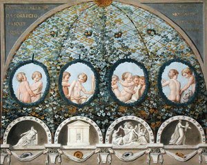 Design for a Ceiling Fresco, publikovaný kolem roku 1780 (kvaš, inkoust a wc na leptaném podkladu) (viz také 192026-028) od c.1489 1534 after Correggio