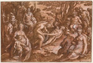 Stahování z kůže Marsyas, c. 1570-1605. od called Johannes Stradanus Jan van der
