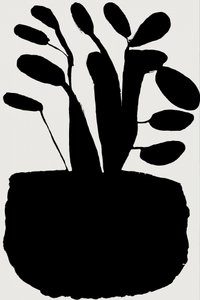 Černá botanická silueta