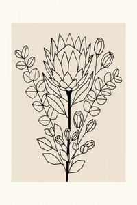 Minimalistická protea a eukalyptus od cartissi