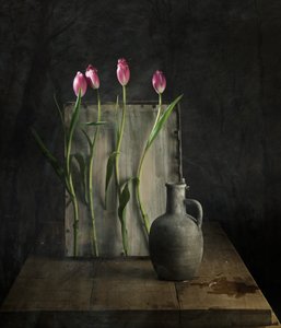 Zátiší s venkovskými tulipány od chenyi wang