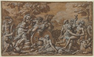 bachchanal od circle of Pietro da Cortona